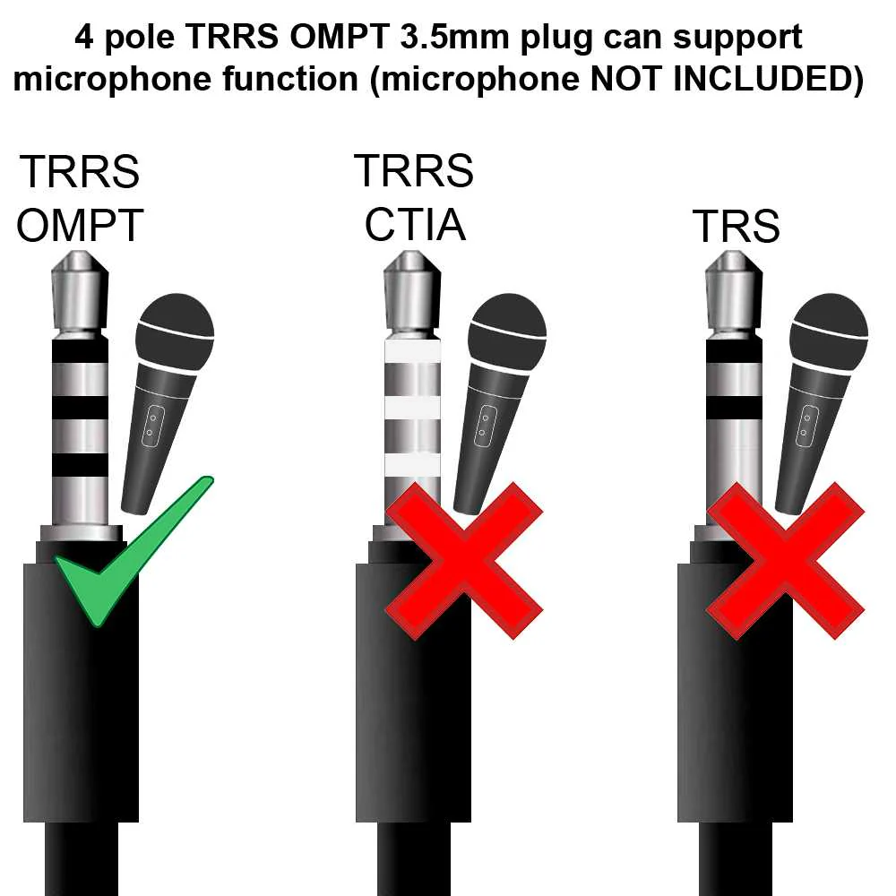 Cable Divisor 1 Mini Jack 3.5mm Hembra TRRS a 2 AUX Macho TRS Splitter Separador de Audio Micrófono Auriculares Negro - Imagen 6